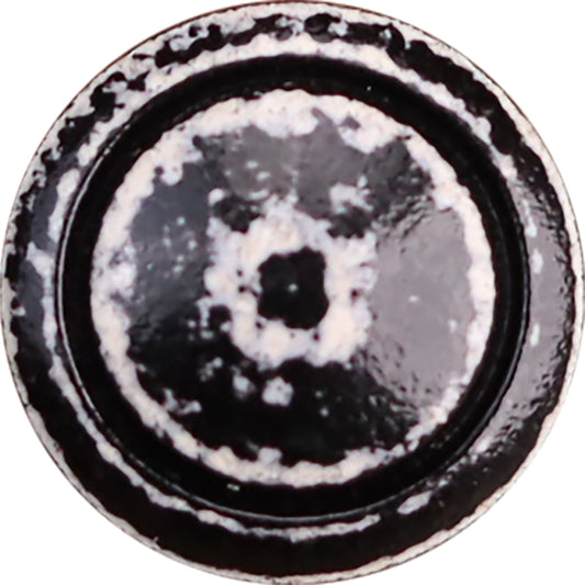 18L Vintage Distressed Black White Lacquered Wooden Buttons 12pcs