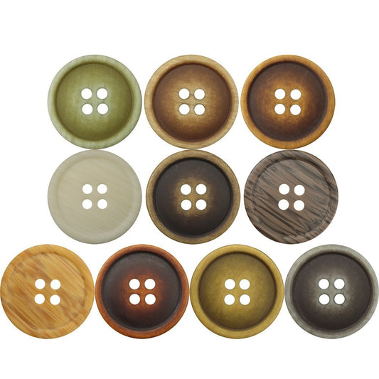 11.5-25mm Green Brown Resin Four-Hole Buttons 100 Pack (10 Colors)