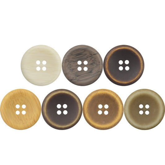 Yellow-Orange Four-Hole Resin Buttons 98 Pack (7 Colors)