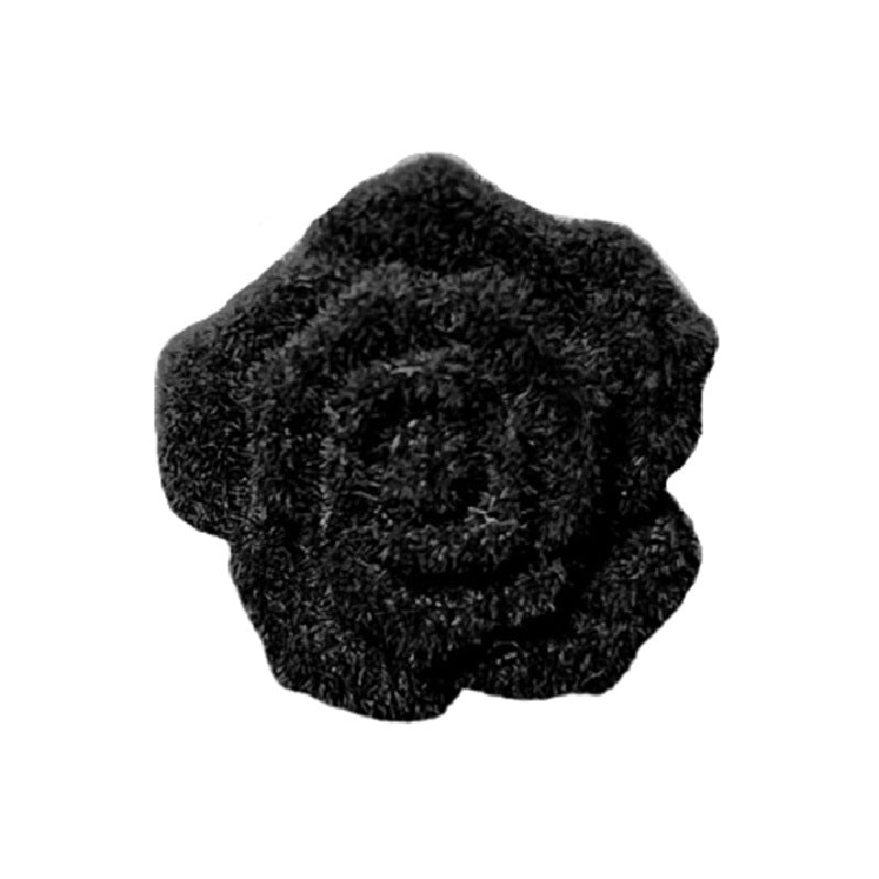 21mm Plush Black Rose Acrylic Hidden Hole Buttons for Sweaters 20pcs