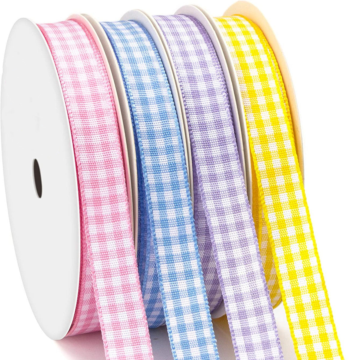 6/10/16/25/38mm Knitted Checkered Ribbon 10 Colors Set