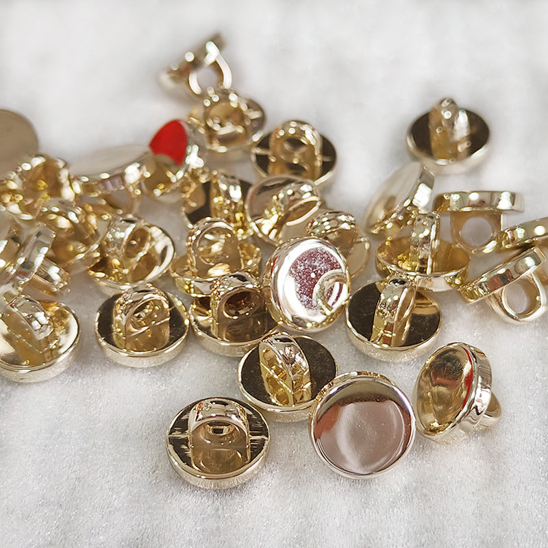 10-25mm Electroplated Gold Finish Metal Flat Shank Buttons 30pcs