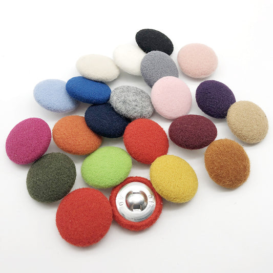 28mm Round Fabric-Covered Buttons for Women's Cashmere Coats 20pcs