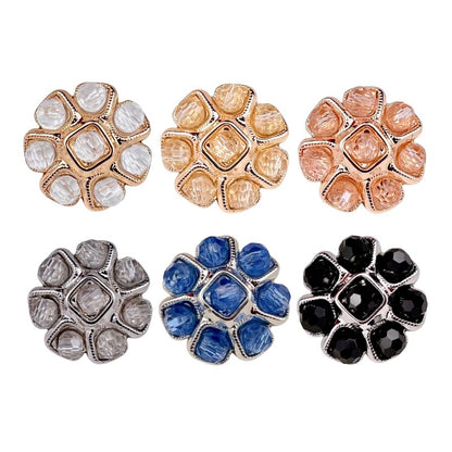 Boutons en métal en forme de fleurs perlées pour les pulls et robes pour femmes 20pcs