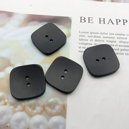 30mm Square 2-Hole Black Resin Coat Buttons 30pcs