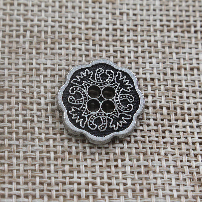 Vintage Floral 4 Holes Alloy Buttons for Clothing and Knitwear 315pcs