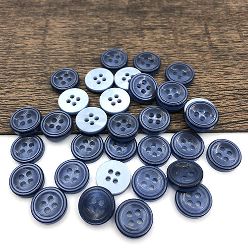 11.5mm Blue Round Four-Hole Shirt Buttons for Men and Women 100pcs