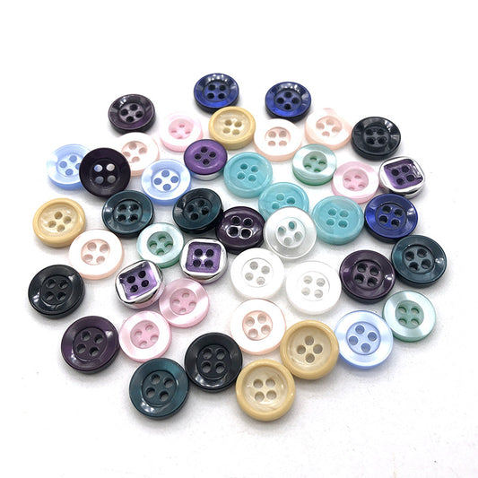 10mm Round 4-Hole Shirt Pearlized Small Resin Buttons 270 Pack