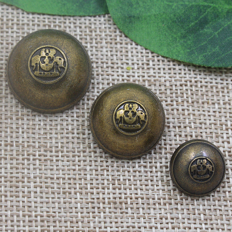 15/20/23mm Vintage Bronse Tin Runde Skaft Knapper 96 Pakke