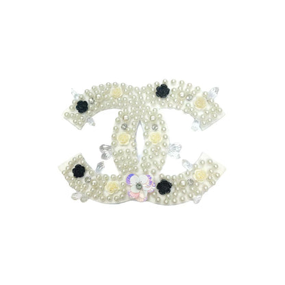 Piccolo Applicazione a Papillon con Perline e Strass Cuciti a Mano 7 Patches