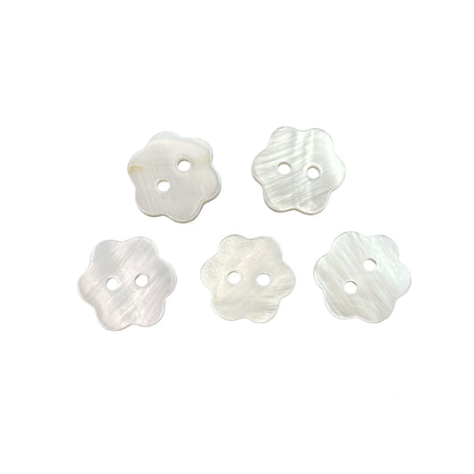 17/20L Flower Shaped 2-Hole Natural Shell Shirt Buttons 30pcs