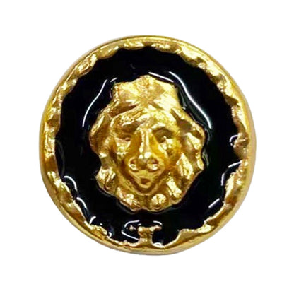 Boutons en métal à tige Lion en tête d'or antique noir 18/25MM 20pcs