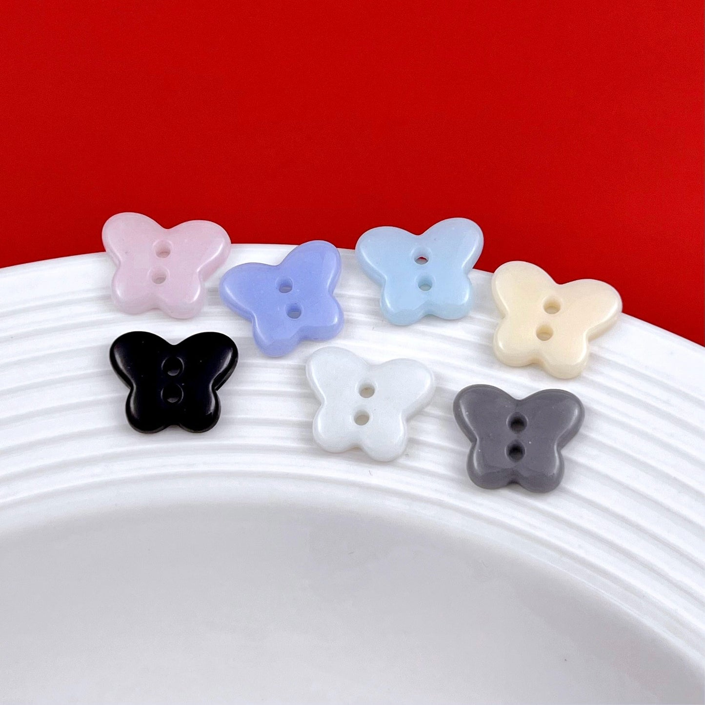 Butterfly Ceramic Buttons Perfect for Kids’ Shirts & Knitwear 20pcs