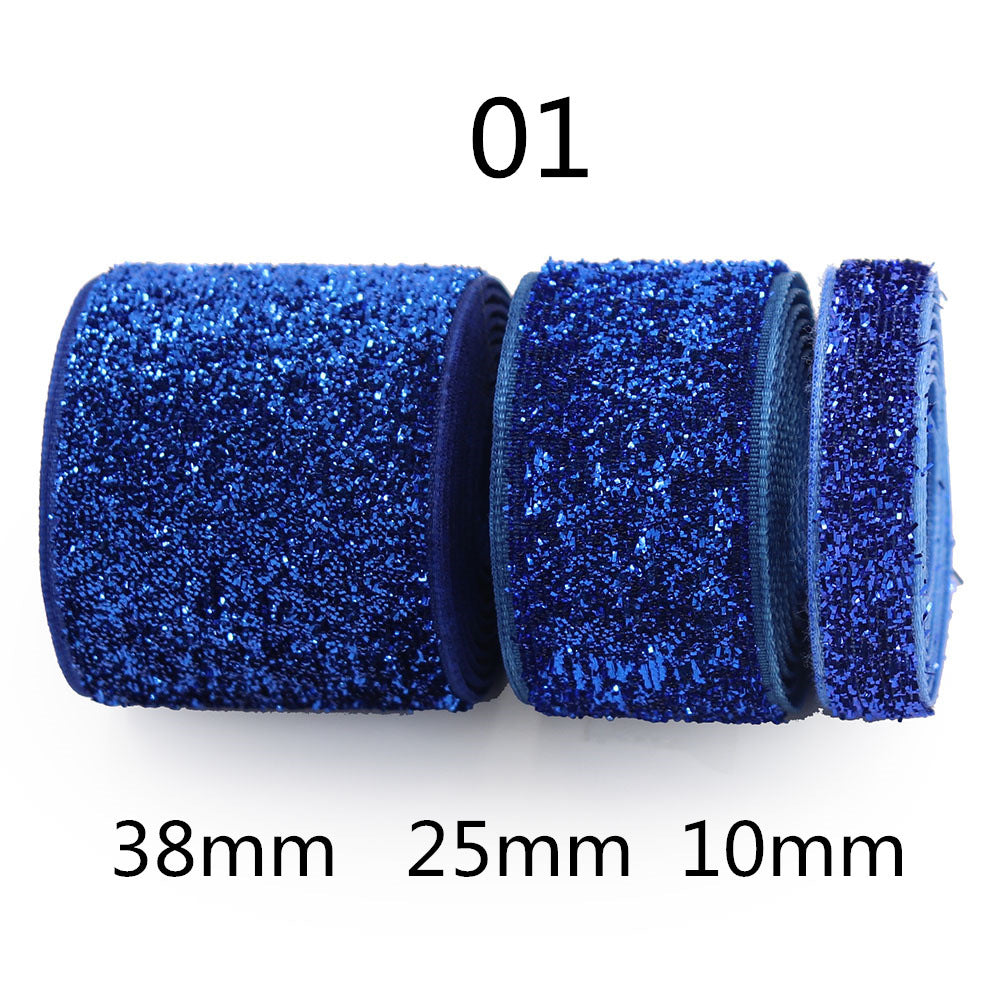 10/25/38mm Gradient Chenille Ribbon with Sparkle 3 Sizes Pack