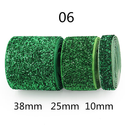 10/25/38mm Gradient Chenille Ribbon with Sparkle 3 Sizes Pack