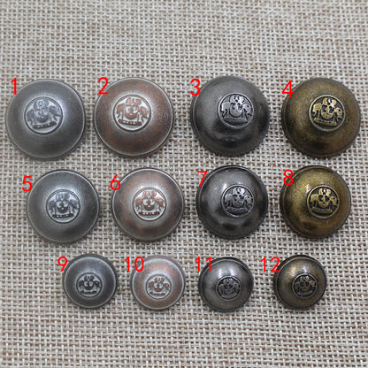 15/20/23mm Vintage Bronse Tin Runde Skaft Knapper 96 Pakke