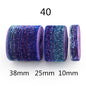 10/25/38mm Gradient Chenille Ribbon with Sparkle 3 Sizes Pack