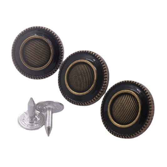 17mm Antique Bronze Metal Alloy Stud Buttons for Denim 100pcs