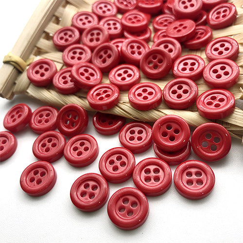 Botões Redondos Coloridos de 11,5mm com Quatro Furos para Cardigans de Crianças 100pcs