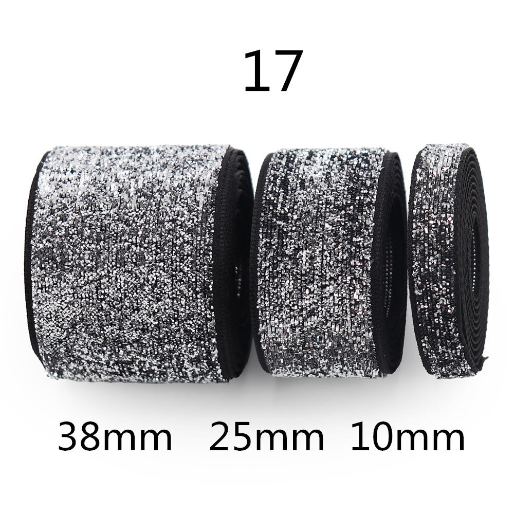 10/25/38mm Gradient Chenille Ribbon with Sparkle 3 Sizes Pack