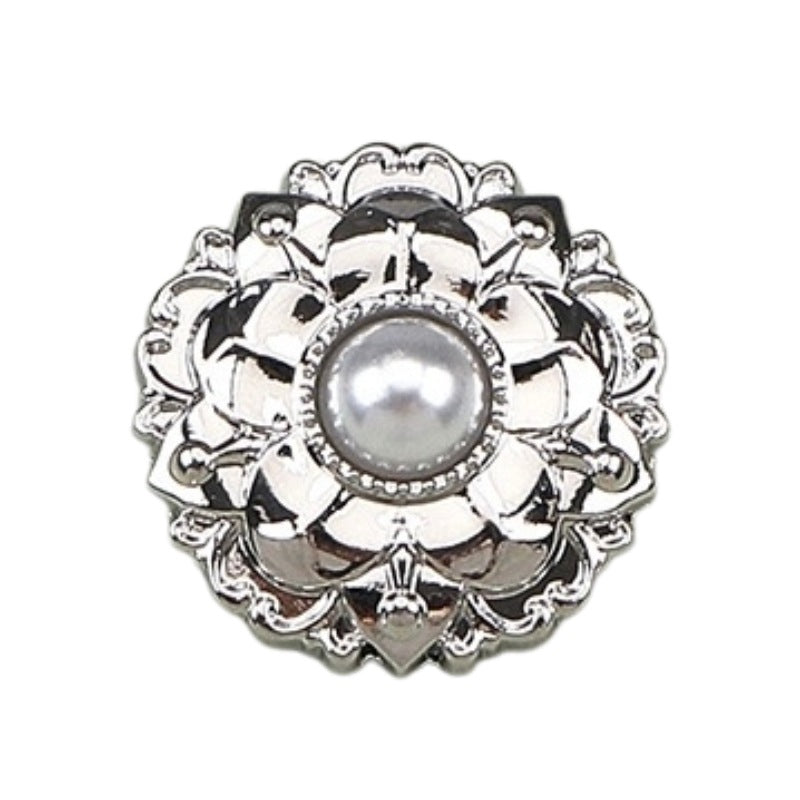 Boutons en métal perle blanche et or pivoine 18/23MM 20pcs