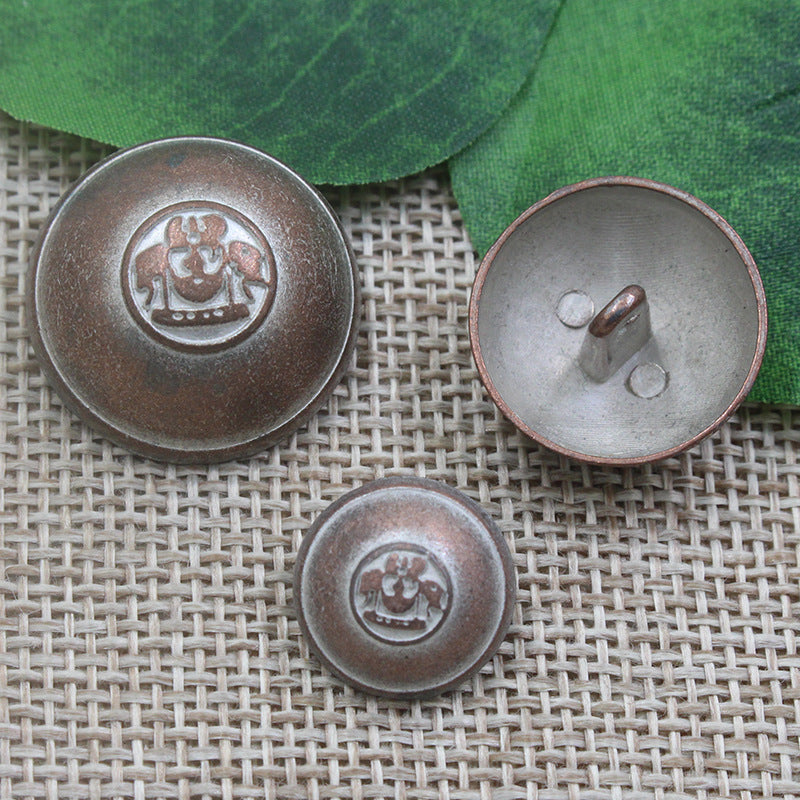 15/20/23mm Vintage Bronse Tin Runde Skaft Knapper 96 Pakke