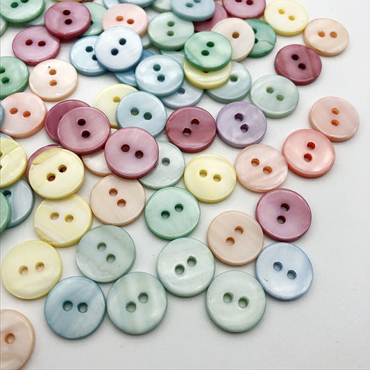 12.5mm Two-Hole Flat Shell Shirt Buttons 20pcs