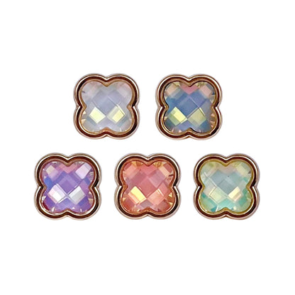 Boutons en métal en forme de trèfle à quatre feuilles en tartan poli pour robes femmes 12pcs