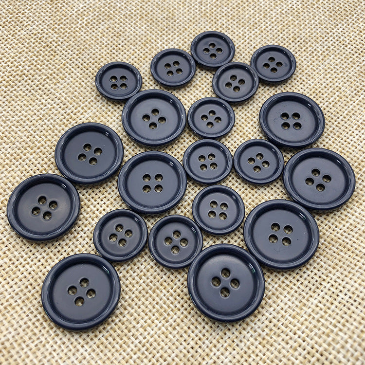 Botões de punho de resina de luxo azul marinho de 20mm com 4 furos, 100pcs