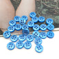 Boutons de chemise ronds bleus à quatre trous de 11,5 mm pour hommes et femmes, 100 pièces