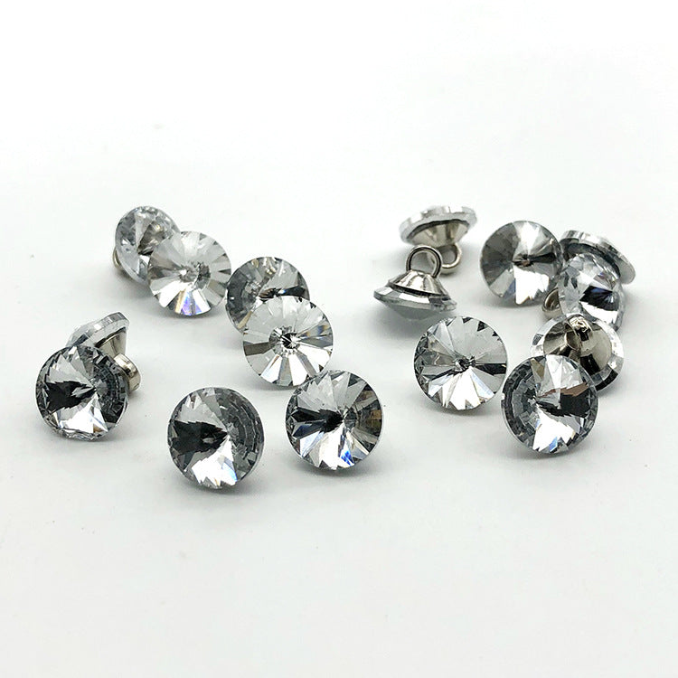 Botões Decorativos de Cristal de Vidro com Strass de 18mm 50PCS