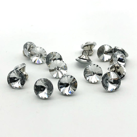 Botones decorativos de cristal de vidrio con strass de 18 mm, 50 piezas