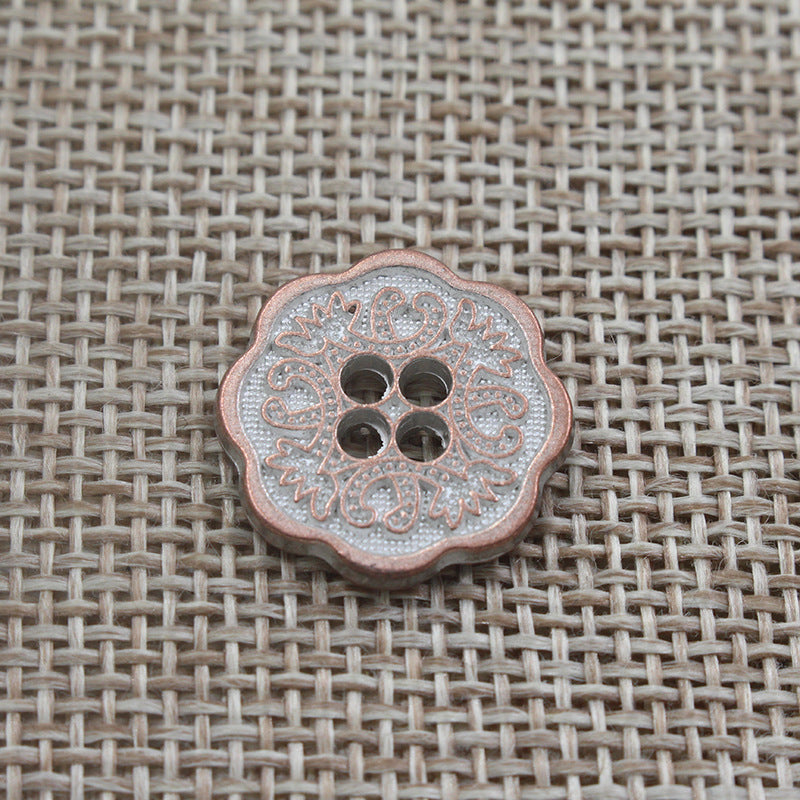 Vintage Floral 4 Holes Alloy Buttons for Clothing and Knitwear 315pcs