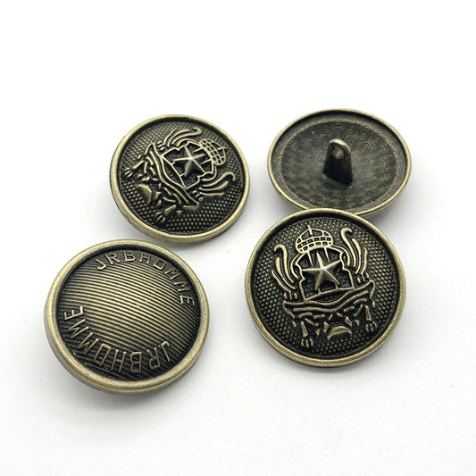 18mm Vintage Bronse Runde Metall Knapper med Skaft 30stk