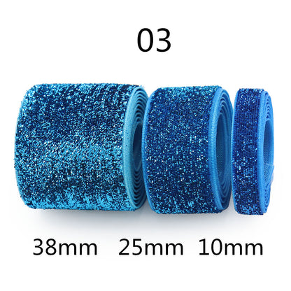 10/25/38mm Gradient Chenille Ribbon with Sparkle 3 Sizes Pack