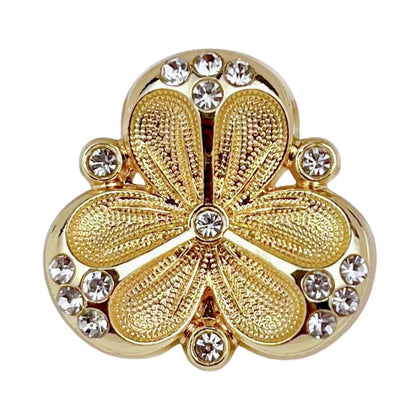 Luxury Diamond Three-Petal Flower Metal Shank Buttons 10pcs