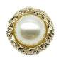 20MM Round Ruffled Bright White Pearl Metal Button 20pcs