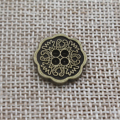 Vintage Floral 4 Holes Alloy Buttons for Clothing and Knitwear 315pcs