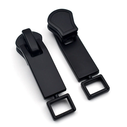 #8 Black Metal Two-Way Zipper Pulls 10pcs