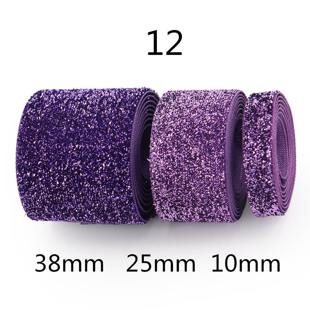 10/25/38mm Gradient Chenille Ribbon with Sparkle 3 Sizes Pack