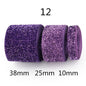 10/25/38mm Gradient Chenille Ribbon with Sparkle 3 Sizes Pack