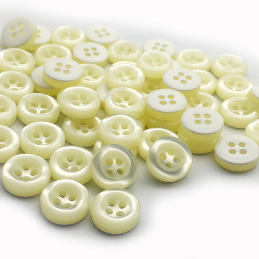 Bottoni rotondi beige a 4 fori da 11,5 mm per bambini e neonati, 100 pezzi