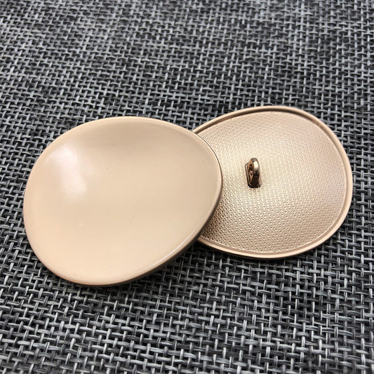 39mm Gold Glatte Oval Metall Knopf mit Schaft 10 Stück