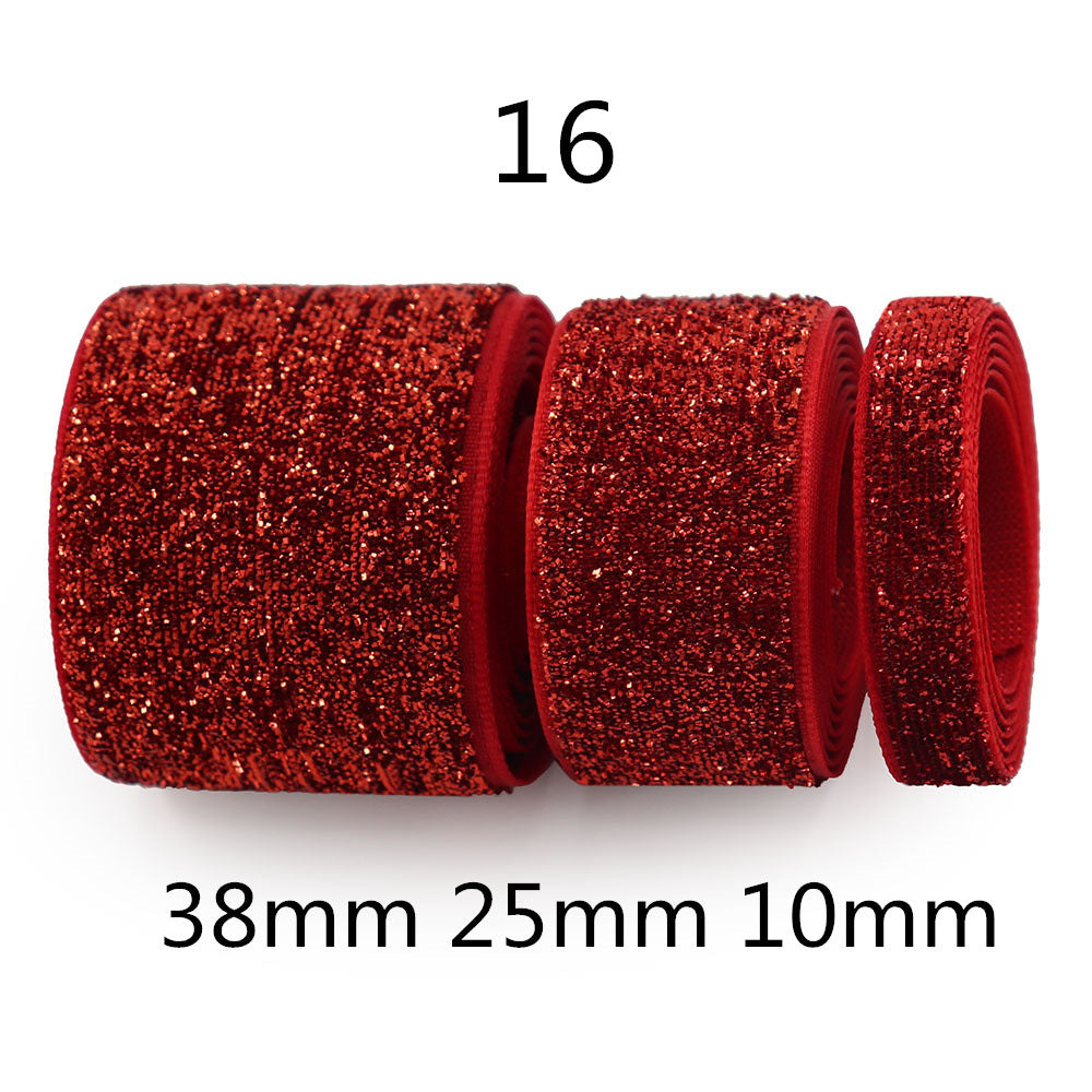 10/25/38mm Gradient Chenille Ribbon with Sparkle 3 Sizes Pack