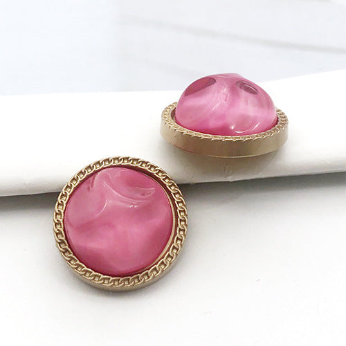 Abrigo de lana para mujeres con botones de metal de 25 mm en forma de piedra rosa, 12 piezas