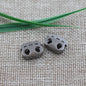 15mm Silver Zinc Alloy Double Hole Adjustable Cord Lock 100pcs