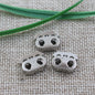 15mm Silver Zinc Alloy Double Hole Adjustable Cord Lock 100pcs