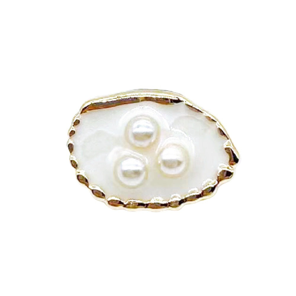 Unique Shaped Diamond Pearl Metal Shank Buttons for Dresses 10pcs