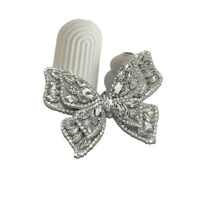 Zilveren Rhinestone Vlinder Schoenclip Zelfklevende Applicatie 5-Pack