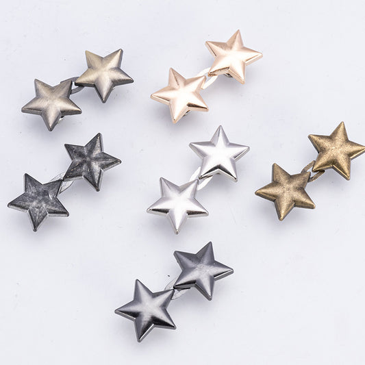 12 Set Star Adjustable No Sewing Required Stud Buttons